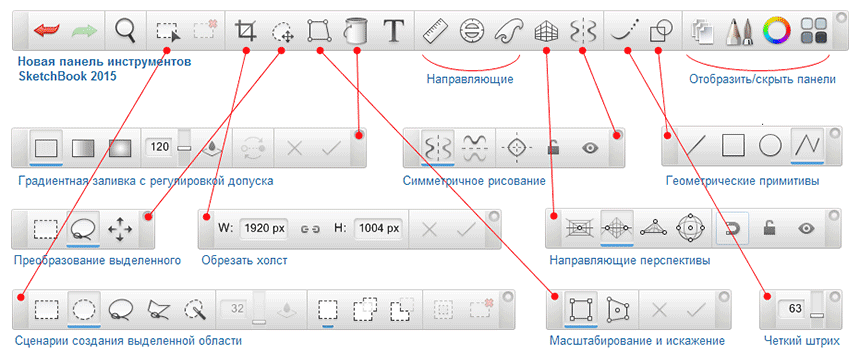 SketchBook Pro 2015 / новая панель инструментов